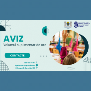 Aviz privind volumul suplimentar de ore